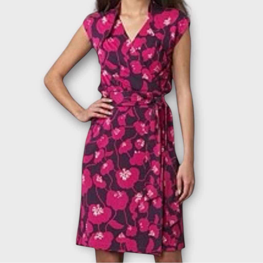 Diane Von Furstenberg Dvf Women’s Riddle Wrap Dress Size 2 100% Silk Floral